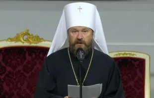 Russian Orthodox leader Metropolitan Hilarion speaks at the International Eucharistic Congress in Budapest, Hungary, Sept. 6, 2021. Screenshot from 52nd International Eucharistic Congress YouTube channel.